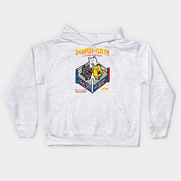 Punch Cat Boxing Kids Hoodie by Bahaya Ta Podcast